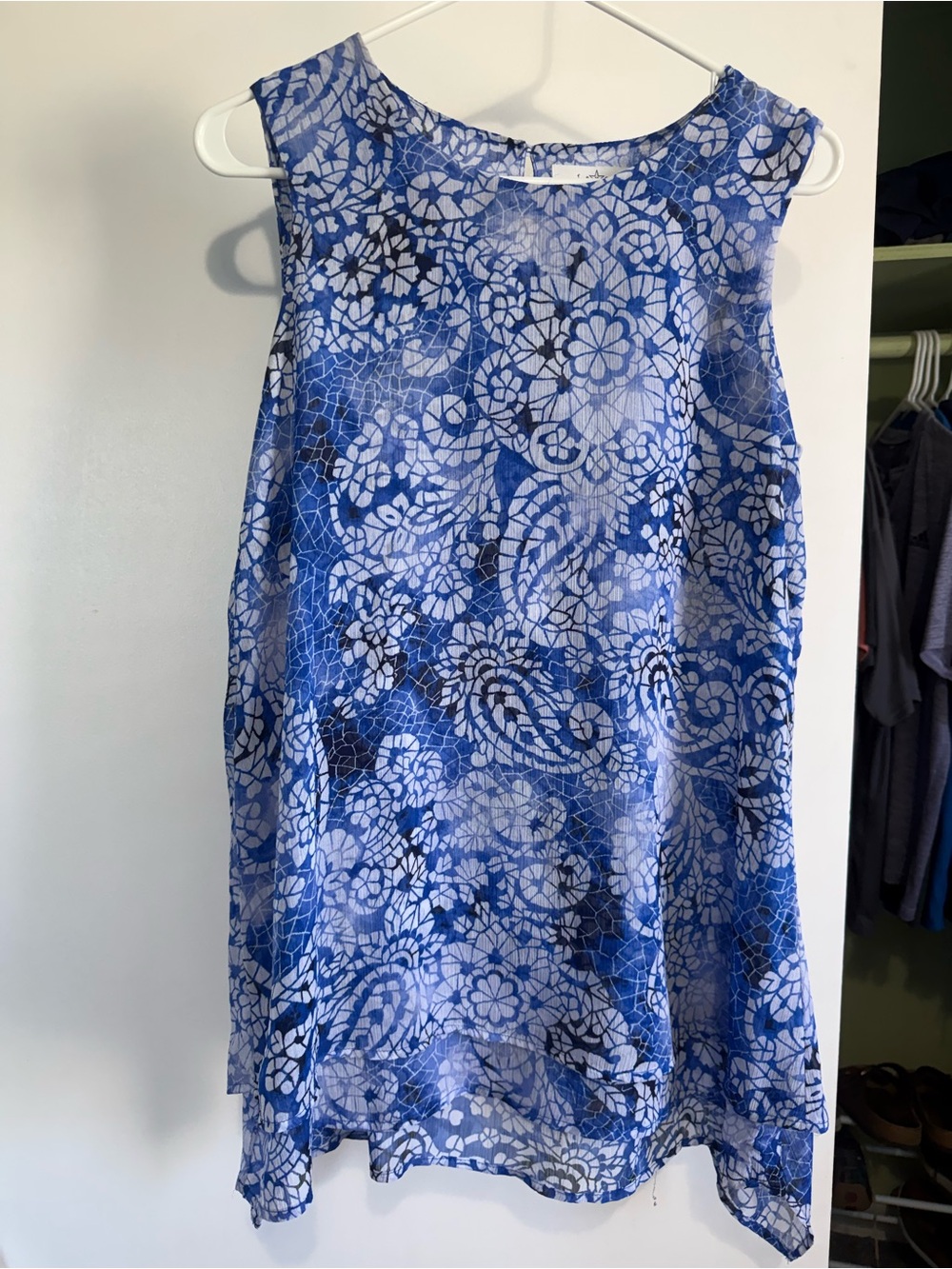 Fever Blue Floral Lace-Print Sleeveless Blouse/Tunic Bundle